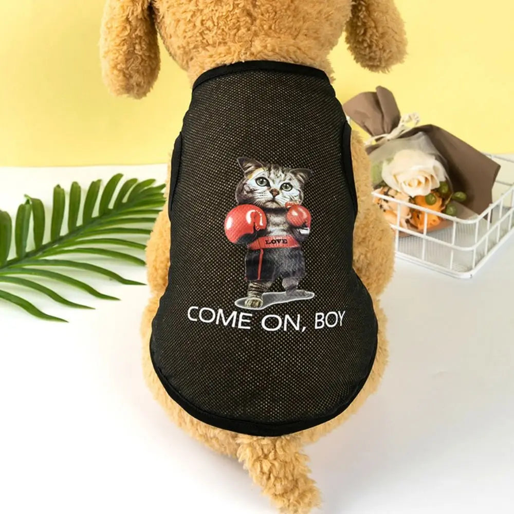Cute Cartoon Pet Dog Clothes Summer Thin Mesh Dog Cat Vest Cat Teddy Bear Pomy Pet Puppy Breathable Cool Clothing Dog Costume
