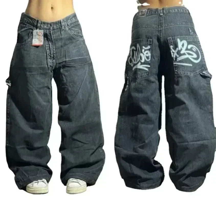 American Fashion Trend Joker Best Sell Special Spot Jeans Women Street Y2K New Punk Oversized Wide-leg Pants Unisex Casual Jeans