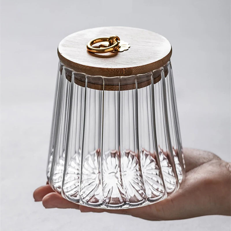 Food Container Glass Jar with Sealed Lid Storage Jar Grains Cookie Coffee Tea Candy Storage Bottle Jars Kitchen Storage Canister