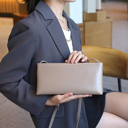 2026 Summer New Women's Underarm Bag Genuine Leather Female Shoulder Crossbody Bags High Quality Cowhide Ladies Simple Handbags