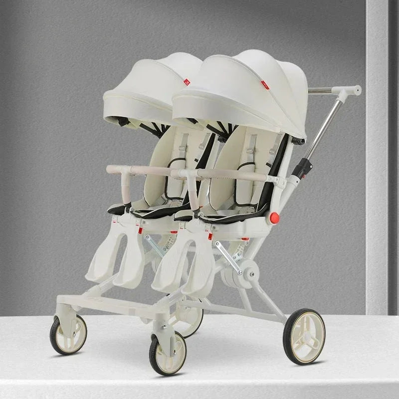 Twin strollers for two children Two seats Lightweight folding stroller Multifunctional stroller can sit and lie down