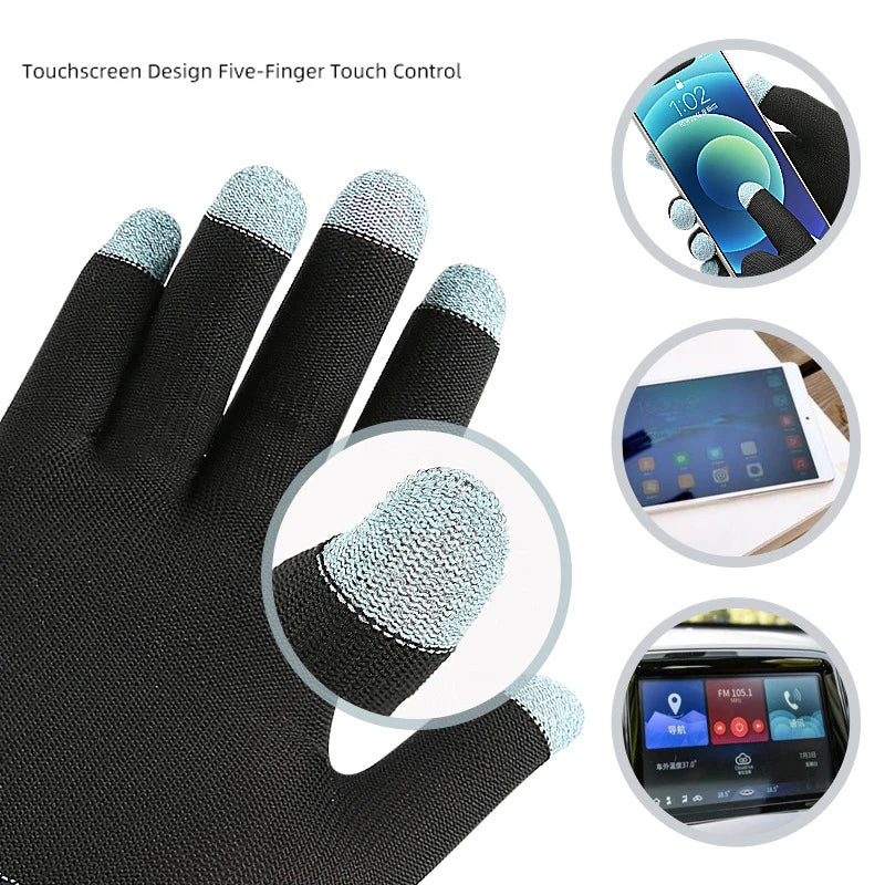 [F] 1Pair All Finger Operations Gaming Gloves Providing Accurate Screen Interaction For Mobile Devices For Winter Warmth
