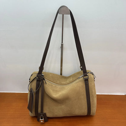 2025 Blogger Hot Boston Pillow Bags Women Genuine Leather Shoulder Tote Bag Large Capacity Soft Pillow Design Commute Daily Bags