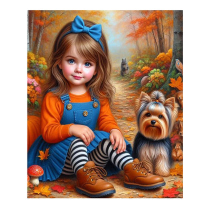 DIY Diamond Painting New 2024 Cross stitch Girl and Dog Mosaic Rhinestone Embroidery Kit Home Wall Decor Gift