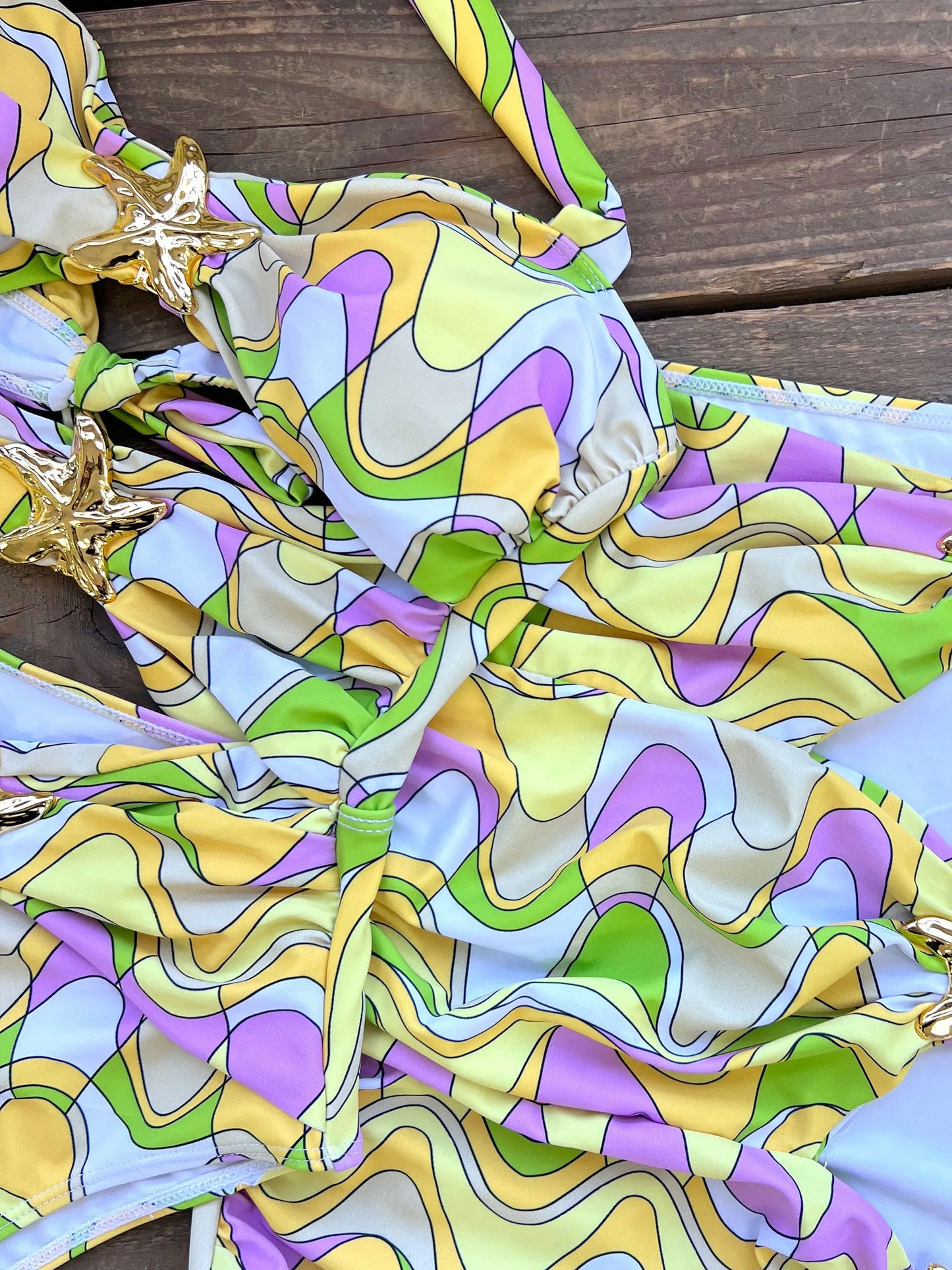 Sexy Starfish Bikini Set With Skirt Women Two-Pieces Swimsuit 2025 New High Fork Skirt Set Biquini Swimwear For Girl Clothing