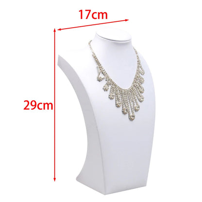PU/Leather Necklace Display Stand Rack Jewelry Organizer Tray Showing Holder Packaging Display Bust Jewelry Showcase