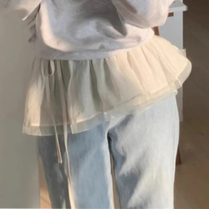 Matakawa Y2k Sweet Mini Skirts All Seasons Korean Fashion Lace Up A-line Faldas Mujer Solid High Waist Basics Sexy Women Skirt