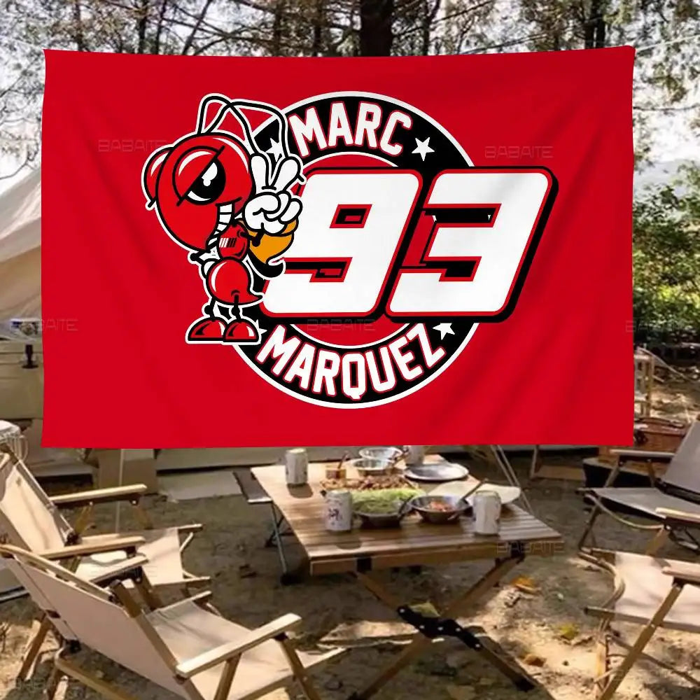 Marquez Marc 93 Cartoon Flag Art Science Fiction Room Home Decor Wall Hanging Home Decor Banner