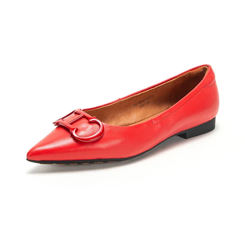 C-H Women's Flats Simple Solid Coloured Classic Fashionable Style Pointed Toe Suitable for Business Office Comfortable For Girls