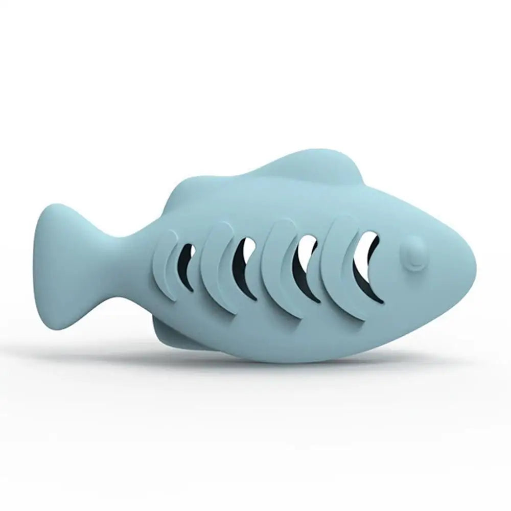 Interactive Fish Shaped Cat Toy Silicone Catnip Chew Toy Treat Dispenser For Boredom Relief Teeth Cleaning Pet Supplies