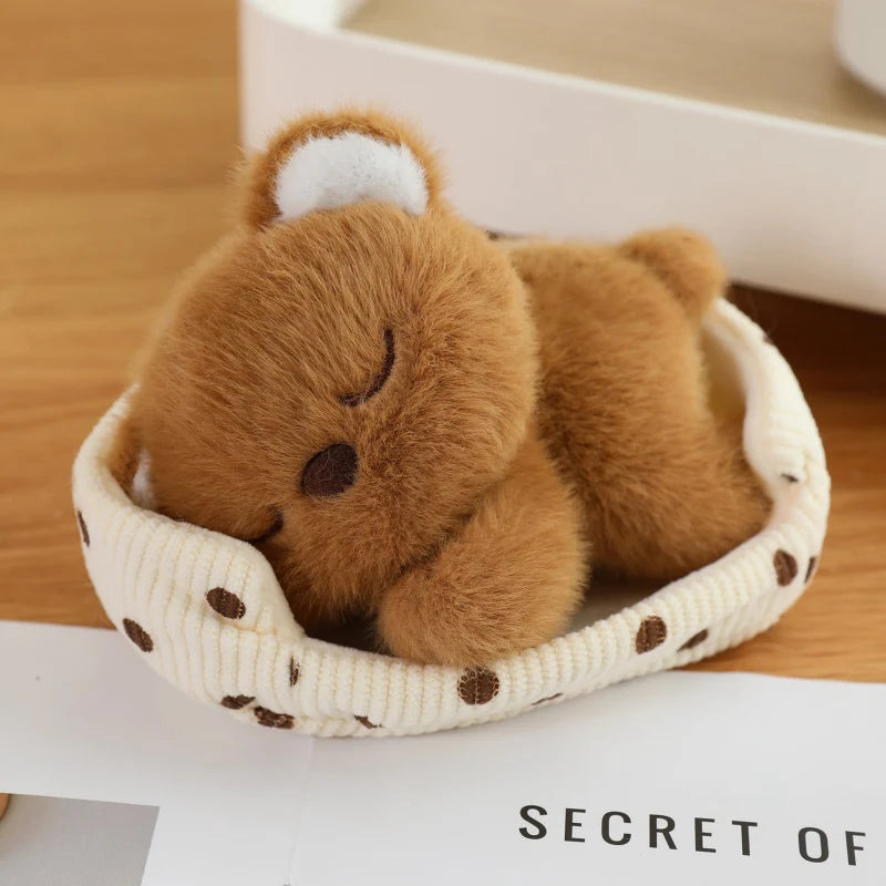 Sleeping Animals in Pet Pad Doll Toy Mini Kitten in Pet Pad Kawaii Toys For Office Desk Car Hand Toy Gift for Kids Boys Girls
