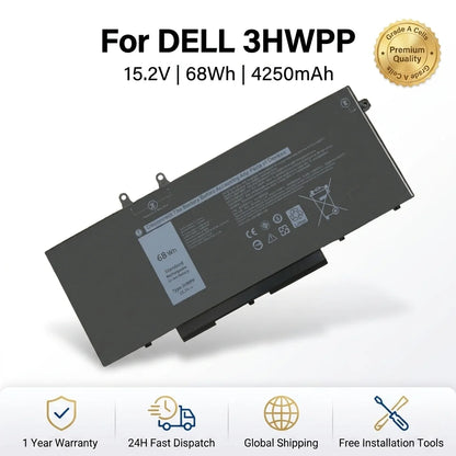 BVBH 3HWPP Laptop Battery for Dell 5401/5410/5411 Latitude 5501 Precision 3541/3551 1VY7F/N2NLL with Installation Tool