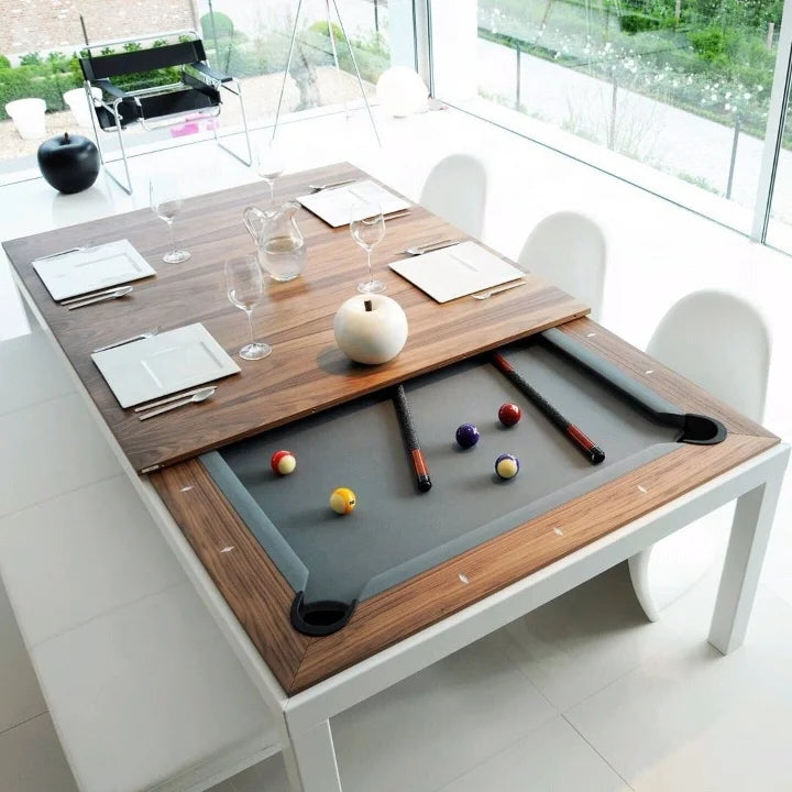 Dining Room Furniture Solid Wood Slate Bed 3-in-1 Multifunctional Convertible Dining Pool Table Tennis Table and Benches