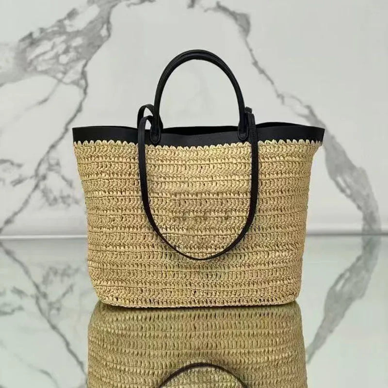 DIY Knitting Crochet Bag Accessories Set Genuine Leather Handles For PRADA Bag Handmade Making Woven Bag DIY Kit