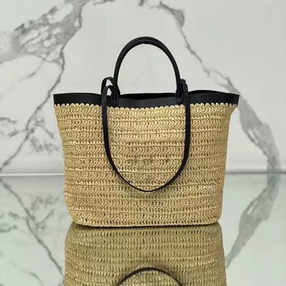 DIY Knitting Crochet Bag Accessories Set Genuine Leather Handles For PRADA Bag Handmade Making Woven Bag DIY Kit