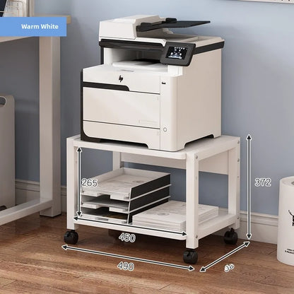 Low Profile Floor Mounted Office Desktop under Desk Printer Copier Storage Ra Home Use Mobile Organization elf