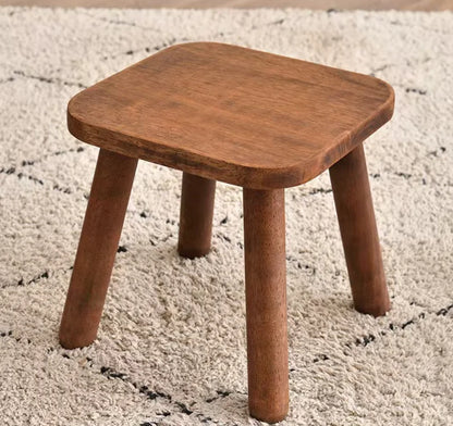 Multifunctional Solid Wood Stool Stackable Design Indoor Living Room Dining Seat Bench