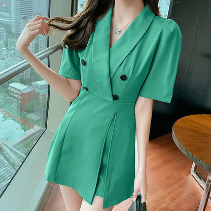 Korean Dresses for Women Cotton Chiffon Fashion Midi Women's Summer Suit Dress 2025 Aesthetic Clothing Casual One-piece Trend