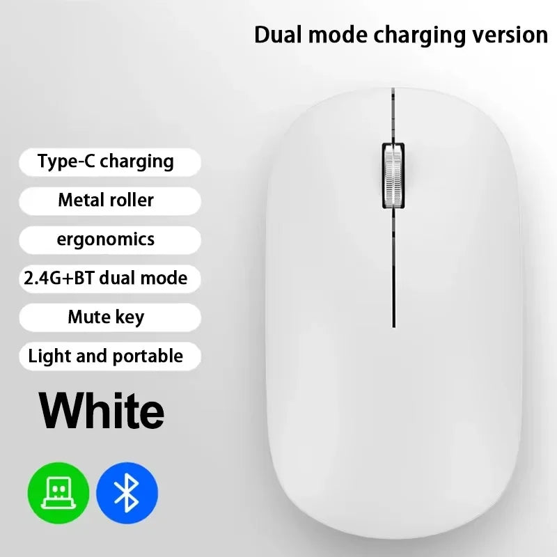 Lenovo Wireless Bluetooth Mouse 2.4G Dual Mode Type-C Charging Silent Ergonomic Portable Laptop Office Gaming Universal Mouse