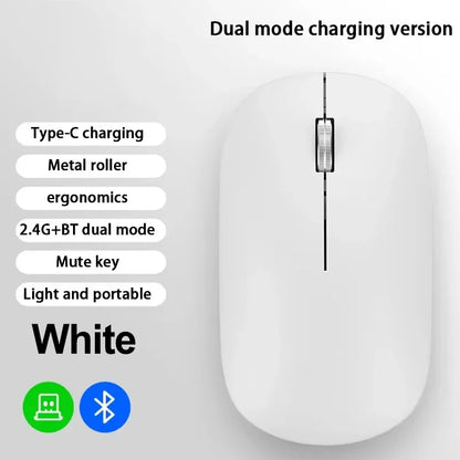 Lenovo Wireless Bluetooth Mouse 2.4G Dual Mode Type-C Charging Silent Ergonomic Portable Laptop Office Gaming Universal Mouse