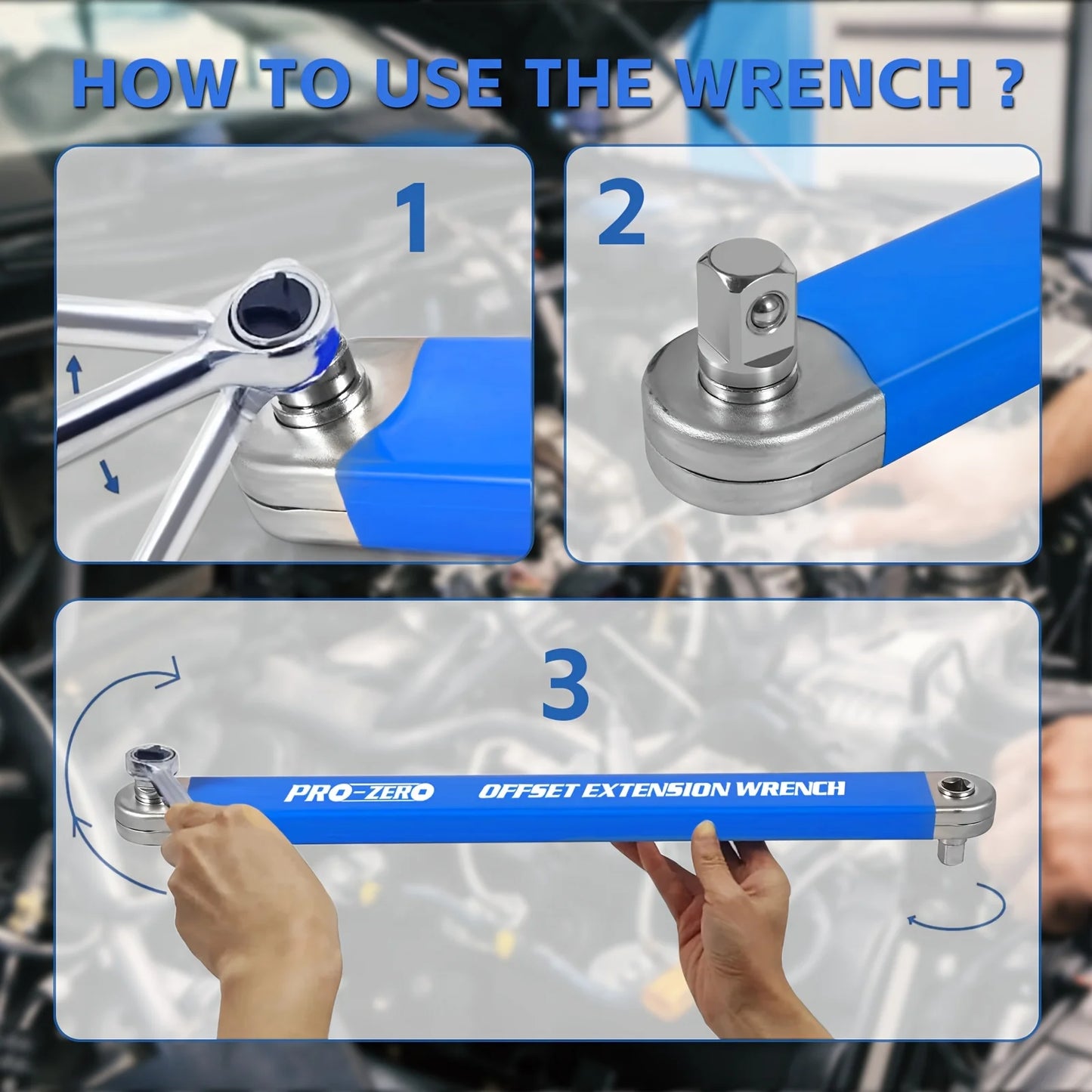 1pc heavy-duty extension wrench, 15-inch impact-resistant design, with 4 adapters, specially designed for automotive repair.