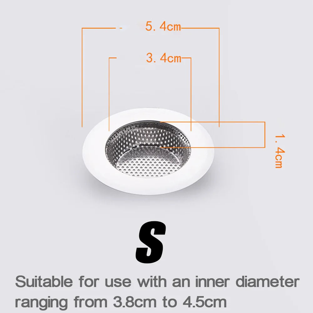 1/2Pcs Kitchen Sink Filter Stainless Steel Mesh Drain Stopper Sewer Mesh Strainers Bathroom Sink Strainer Drain Hole Filter Trap