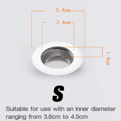 1/2Pcs Kitchen Sink Filter Stainless Steel Mesh Drain Stopper Sewer Mesh Strainers Bathroom Sink Strainer Drain Hole Filter Trap