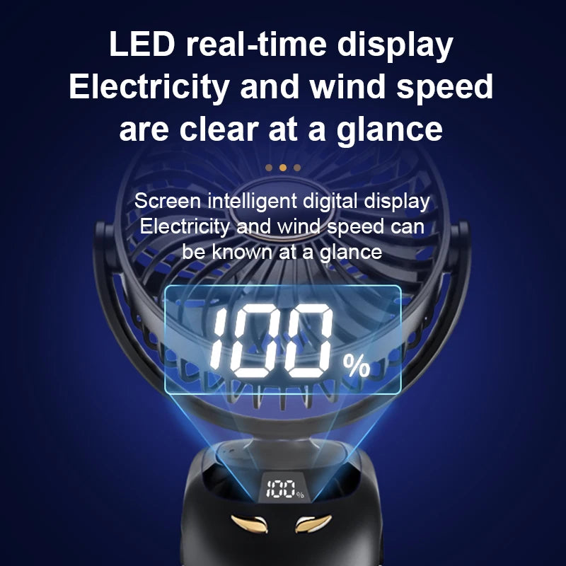 Portable Desktop Wireless Clip-on Electric Fan 2000mAh Battery Outdoor Travel Portable Electric Mini Fan for Baby Stroller Cart
