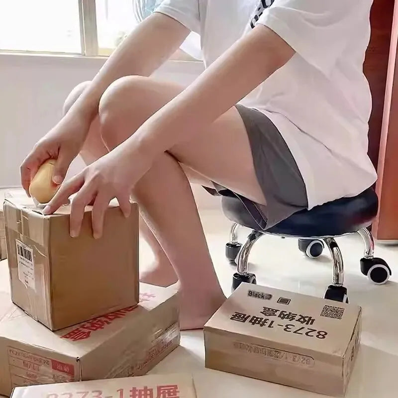 Universal Wheel Stool for Household Use, with Wheels for Wiping the Floor, Small Stool for Learning to Walk with Children