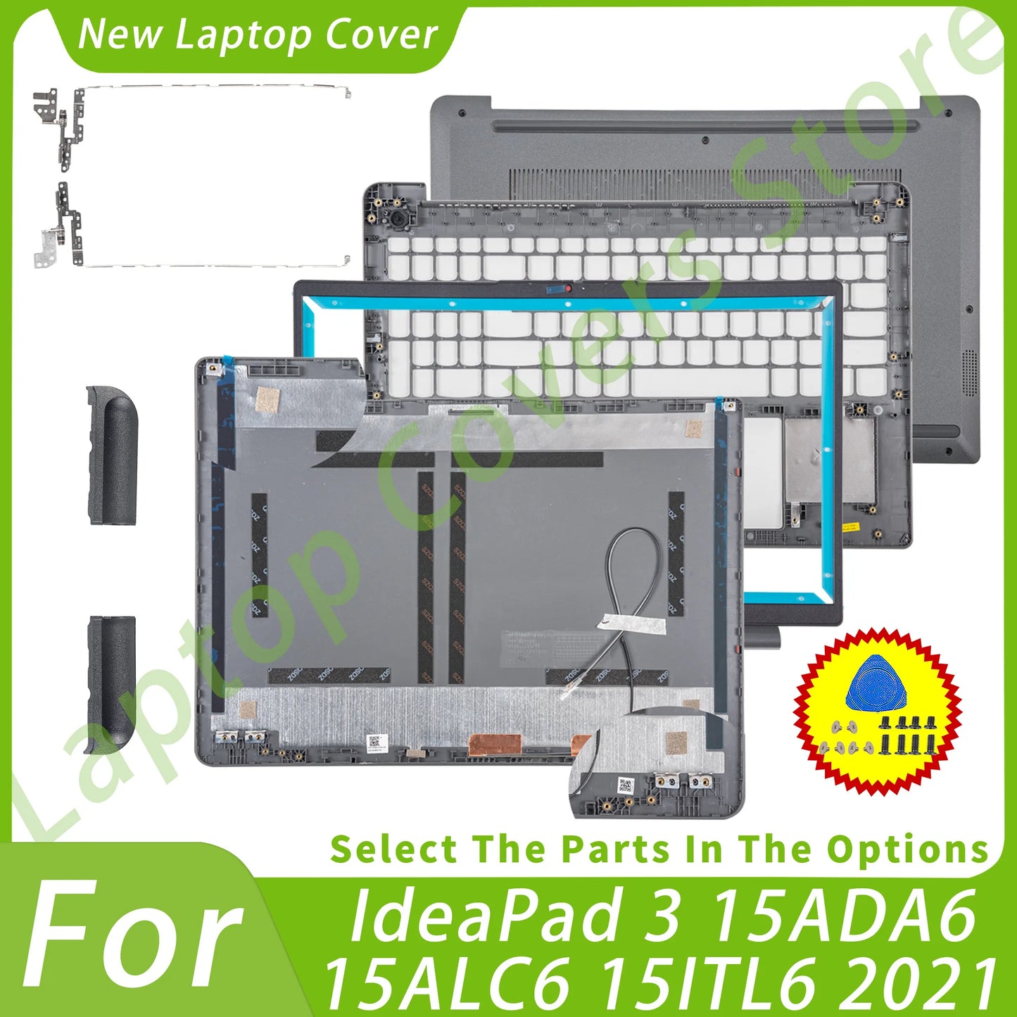 New Case For Ideapad 3 15ALC6 15ADA6 3-15ITL6 2021 Back Cover Bezel Palmrest Bottom Case Touchpad Parts Plastic Replacement 15.6