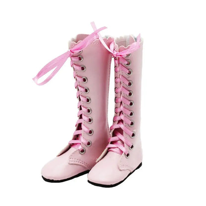 Dolls Accessories PU Leather Dolls Shoes Handmade Fashion Doll High Boots Cute Mini Doll High-heeled Shoes 1/3 BJD