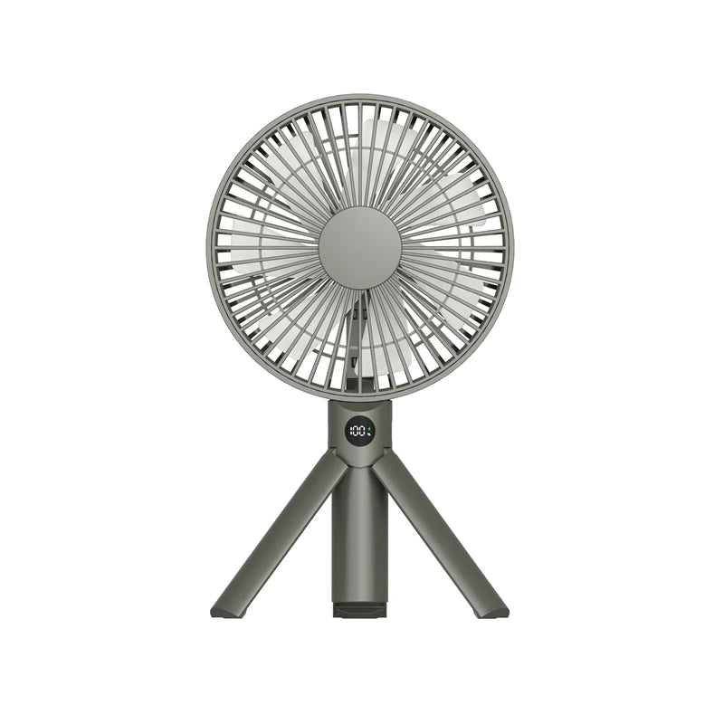 Portable Foldable Tripod Fan, Handheld Desk USB Rechargeable Mini Fan with 4 Speeds, 180 °   Adjustable for Camping, Office, Home, S