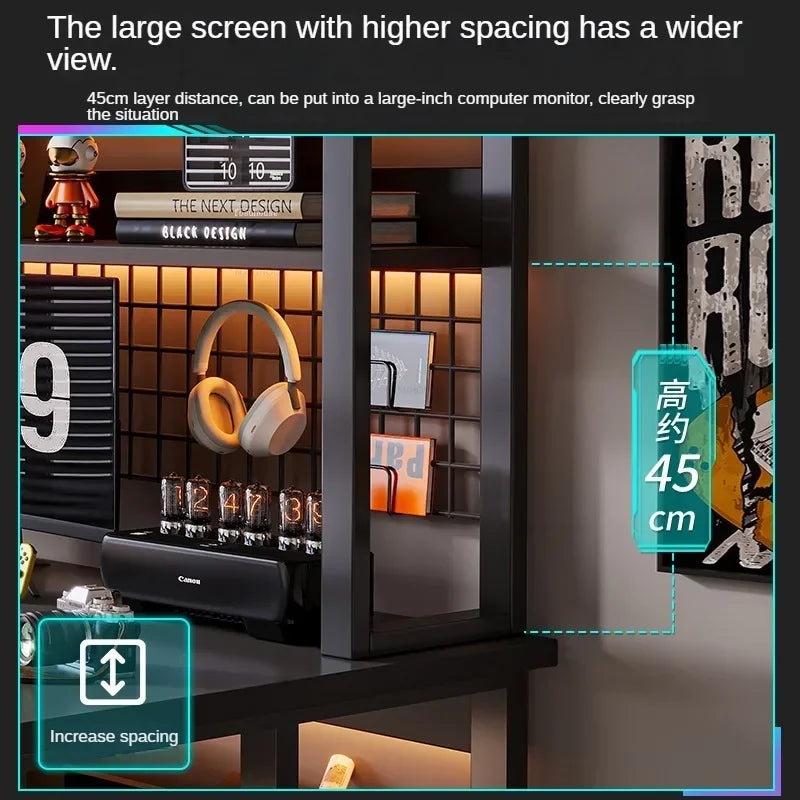 Storage Desktop Gaming Table European Wooden Computer Desks Home Office Furniture Student Writing Desk Integrated Desk Bookshelf