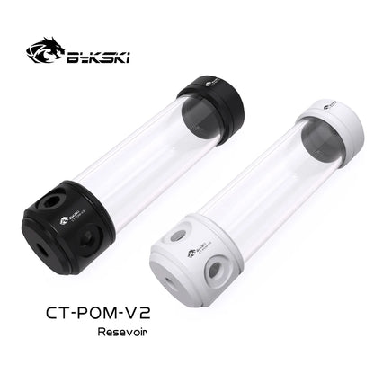 Bykski CT-POM-V2 Acrylic Cylinder Reservoir for PC Cooling Water Tank Black/White 150/200/260MM Computer Components POM