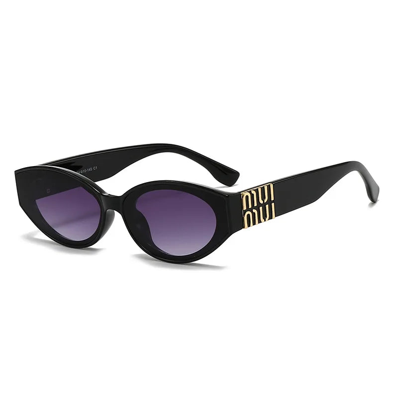 Luxury Glamour Sunglasses For Women And Men Oval Minimalist Fashion Brand Sun Glasses Unisex Stylish Shades UV400