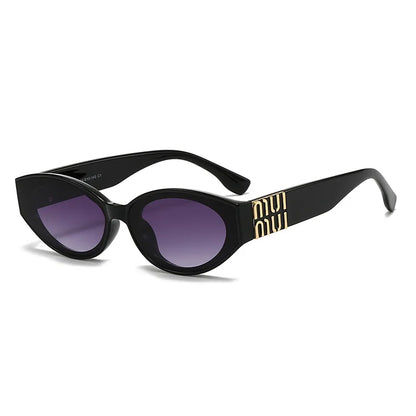 Luxury Glamour Sunglasses For Women And Men Oval Minimalist Fashion Brand Sun Glasses Unisex Stylish Shades UV400