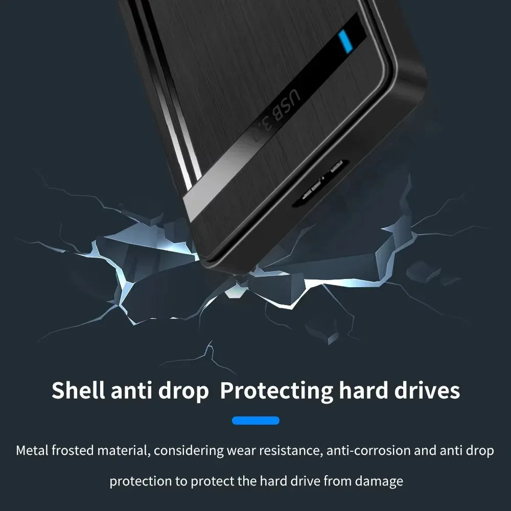 USB 3.1 2.5 inch SATA HDD SSD Enclosure 5Gbps Mobile Hard Drive External Storage Box HD Mechanical/Solid state Case Support UASP