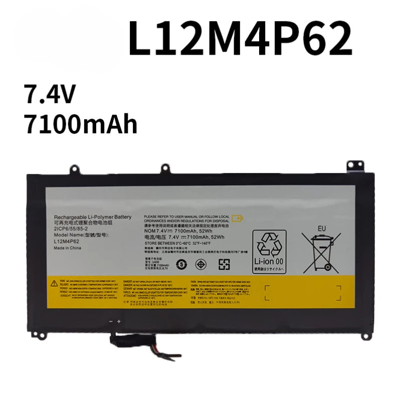 L12M4P62 7.4V 7100mAh 52Wh Laptop Battery For Lenovo IdeaPad U330 U430 U430P U530 U530P U330T 2ICP6/55/85-2 121500163 121500200