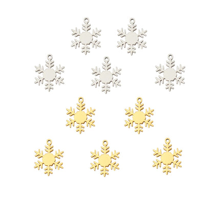 5pcs/Lot Snowflake Charms Stainless Steel Pendant for Necklace Bracelet Earring Jewelry Making DIY Accessories Wholesale