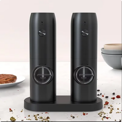 Electric Automatic Salt and Pepper Grinder Set with Led Light Grinder Set Spice Mill Adjustable Spices Grinder Kitchen Tools