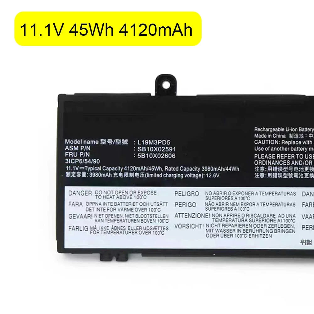 For Lenovo ThinkPad E14 E15 Gen 2 3 Laptop Battery Compatible with L19M3PD5 L19C3PD5 L19D3PD5 L19L3PD5 SB10X02591 5B10X02606