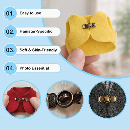 Cute Adorable Hamsters Apparel Skin-friendly with Buckle Cozy Pet Vest Warm Fabric Breathable Small Pets Clothing Photo Outfit