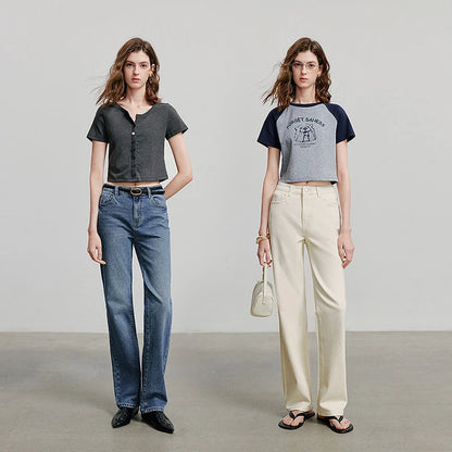 TOYOUTH Women Denim Jean 2025 Spring New Long Pants 8528038
