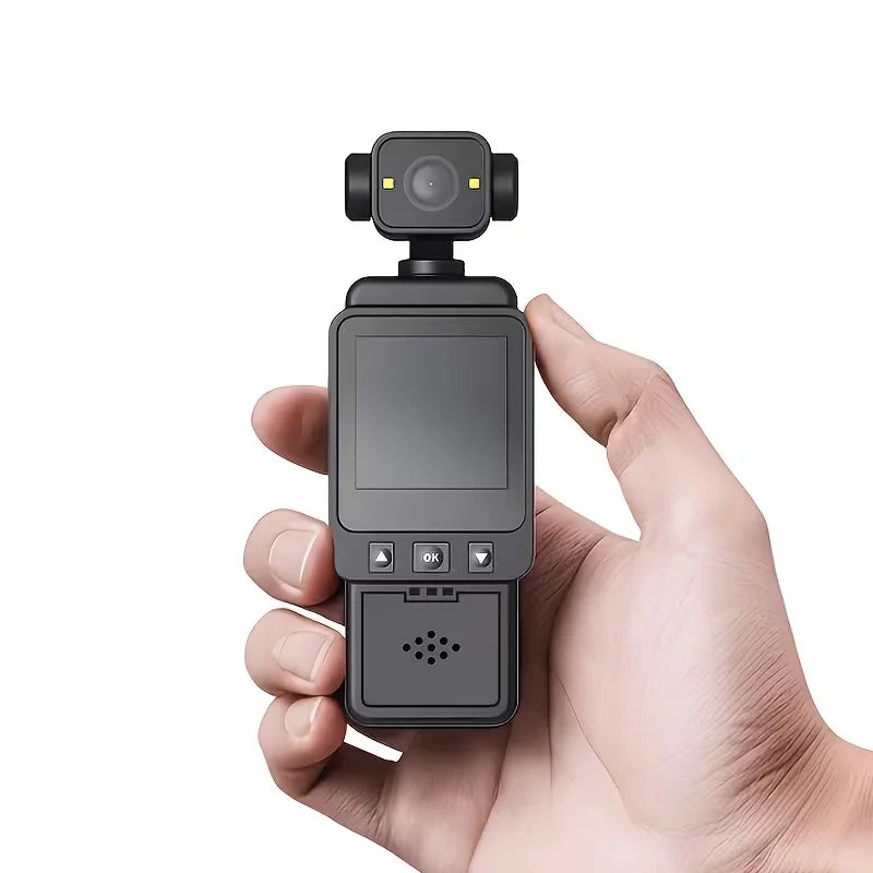 2K WiFi Gimbal Action Camera, 360° Rotatable Lens, Clip-On Wearable Body Cam with Night Vision for Sports Vlogging Cycling