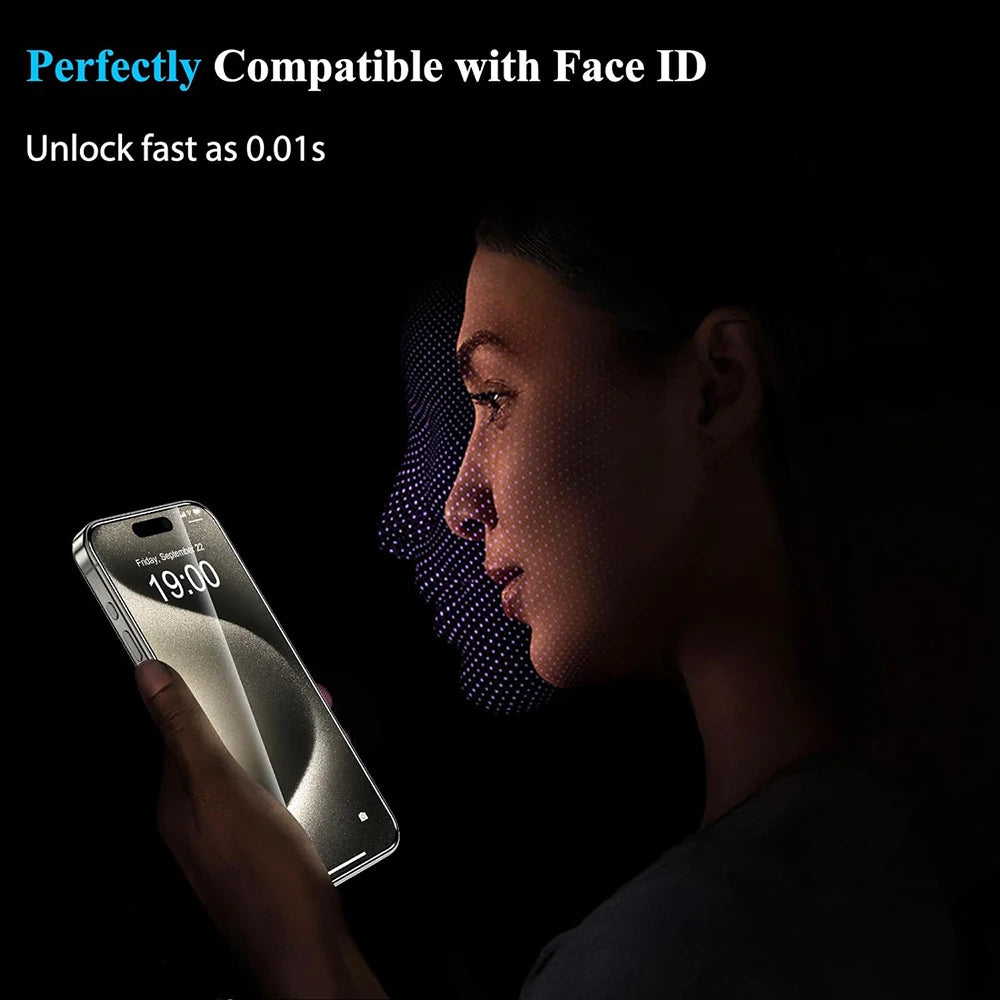 4 Stück Displayschutzfolie aus gehärtetem Glas für iPhone 16, 15, 14, 13, 12, 11 Pro Max und iPhone 7, 8 Plus, X, XS Max und XR
