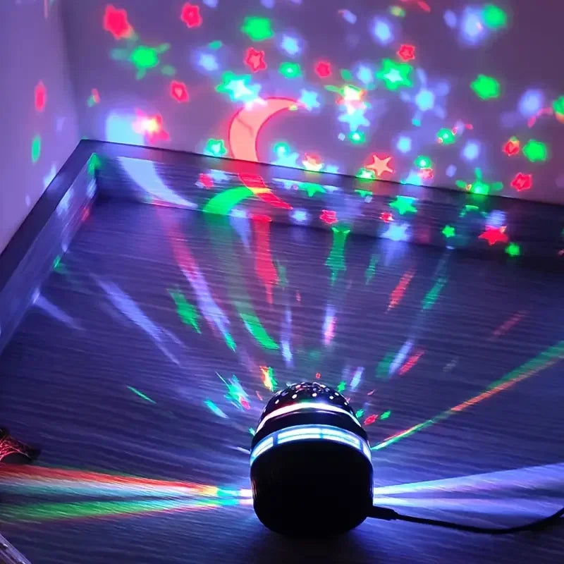 Lampe projecteur USB LED ciel étoilé, boule magique lune et étoiles, décorations de Noël pour la maison et la chambre