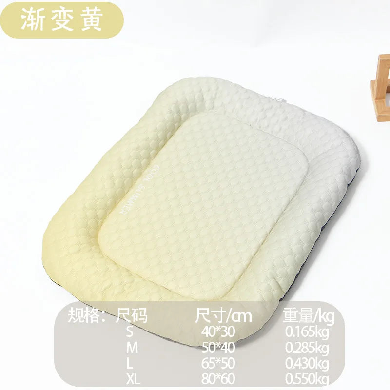 Pet Cooling Mat Portable Foldable Dog Bed Solid Color Breathable Pet Sleeping Pad for Outdoor Travel Home Use