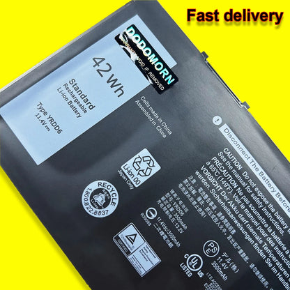 YRDD6 For Dell Inspiron 5480 5485 5585 5490 5590 5491 5591 3493 3593 Vostro 3490 3590 3491 3591 Latitude 3310 Laptop Battery