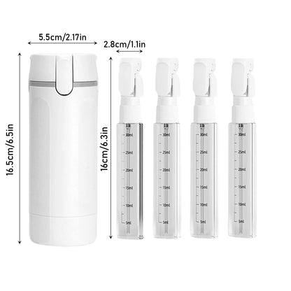 4-in-1 Travel Toiletries Bottle - Refillable, Leak-proof, Portable Travel Split Bottle, Emulsion Dispenser Bottle, Practical