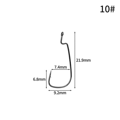 50pcs Crank Fishing Hook High Carbon Steel Soft Bait Hooks 2~10# Drop Shot Worm FishHook Freshwater Fishing Jig Hook